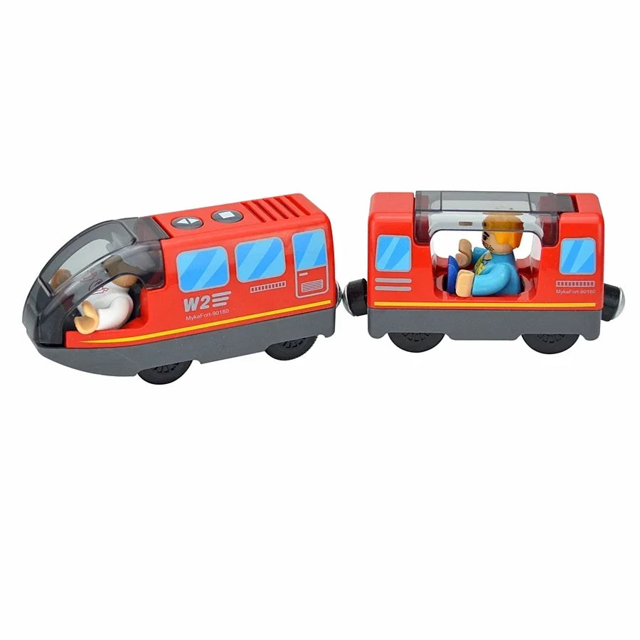 Train Track Wooden Train Toys Magnetic Set Electric Car Locomotive Diecast Slot Fit All Wood Brand Biro Railway Tracks For Kids