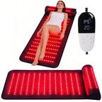 Red Light Therapy Mat with Neck Support Far Infrared for Neck Back Shoulder Knee Pain Relief Muscle Relax Home Use Spa Massager