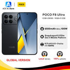 Global Version POCO F8 Ultra Snapdragon 8 Elite Gen 5 Smartphone 6.9" 120Hz AMOLED Display 6500mAh 100W Battery Xiaomi Telephone