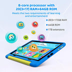Kid Tablet Android 15 Tablet for Kids 10 inch 20GB+64GB 8-Core with Case 1TB TF Expandable for Toddler Children Parental Control