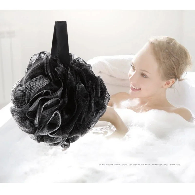 Soft Lufa Shower Sponge - Black - Dead Skin, Gives Glowing Skin - PE Skin-friendly Bath Ball for Home & Dormitory Main image