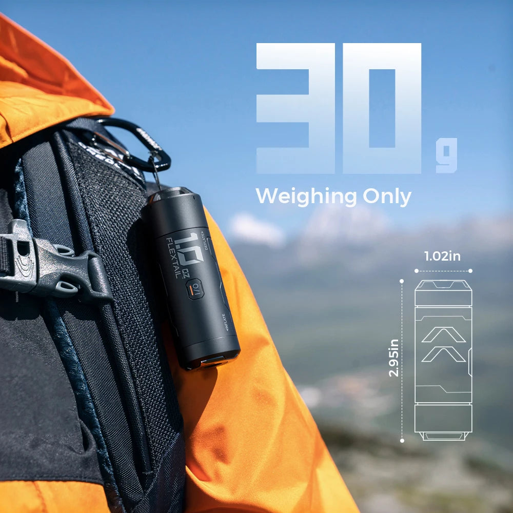 FLEXTAIL ZERO PUMP - 30g Portable Camping Air Pump Electric Inflator for Sleeping Pads, 1 Rechargeable Battery Included