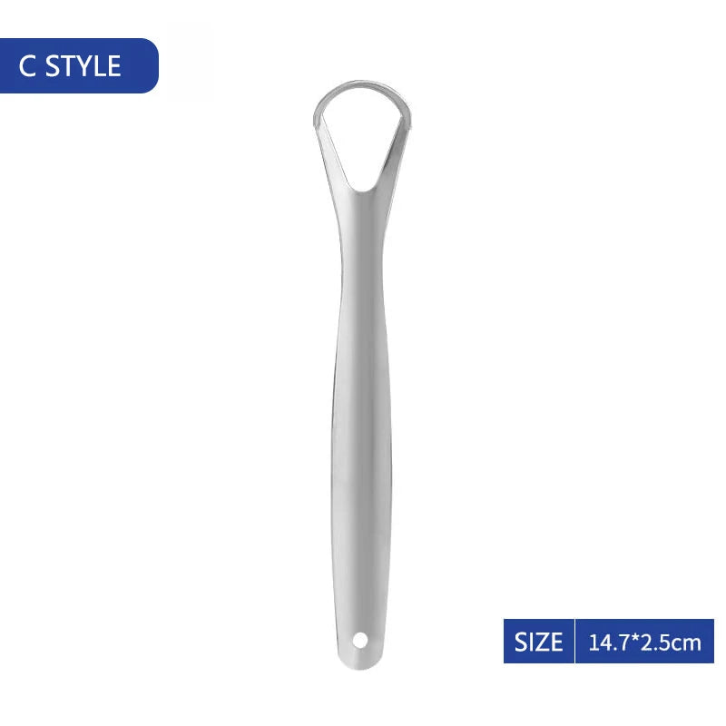 Open Type Tongue Scraper Stainless Steel Oral Tongue Cleaner Brush Cleaning Coated Tongue Toothbrush Oral Hygiene Care Tools