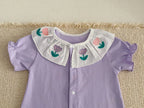 MILANCEL Summer Baby Rompers 0-24M Soft Comfortable Toddler Jumpsuit Embroidered Flowers Infant Girls Clothes