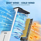 Portable Mobile Cooler Fan 7L Tank 12h Timer 120° Oscillation Fan, Remote Control With Movable Wheels for Bedroom Living Room