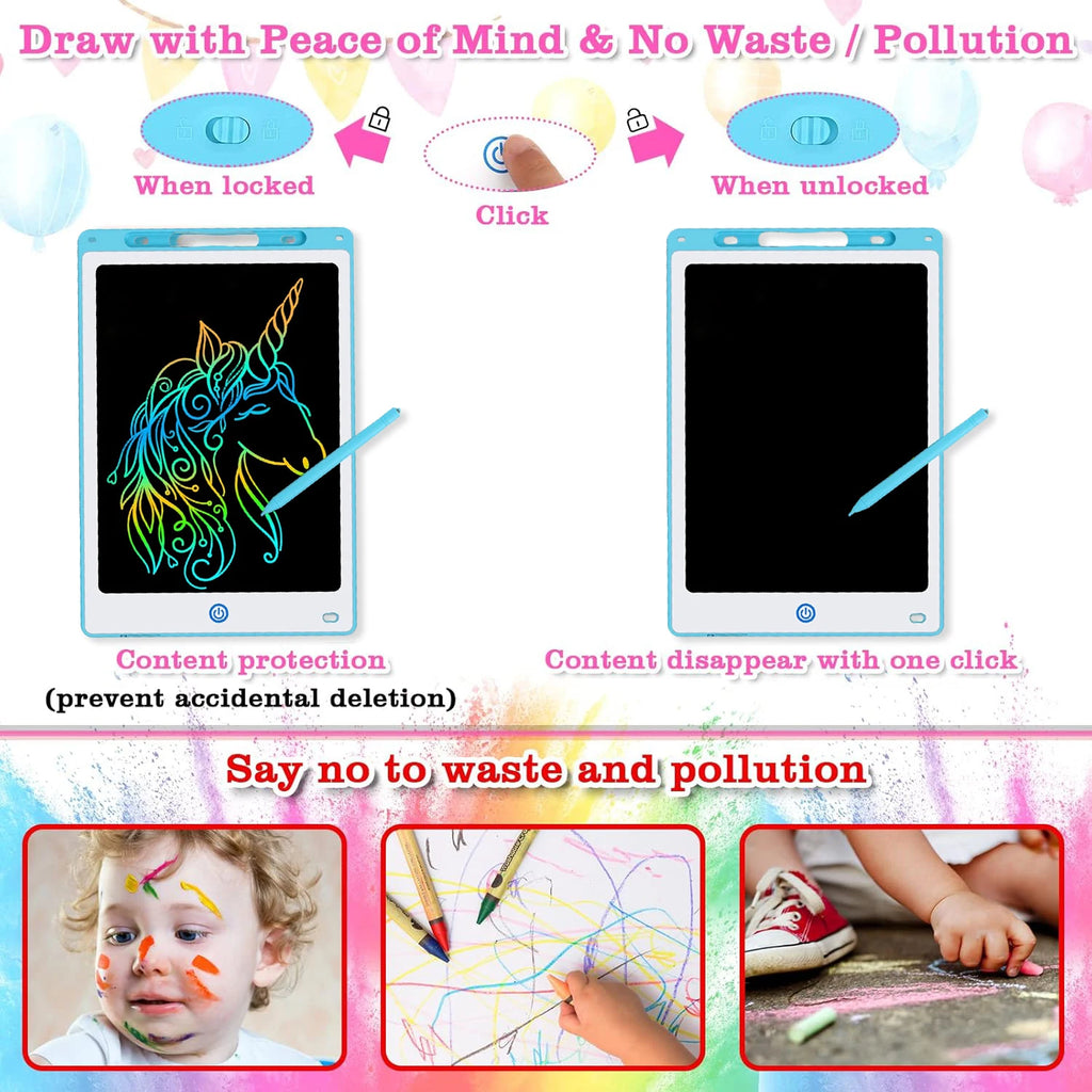 8.5/10/12IN LCD Writing Graphic Tablet for Kids 3-8Years, Reusable Magic Drawing Board with Stylus Erasable Doodle Pad Toy Gift