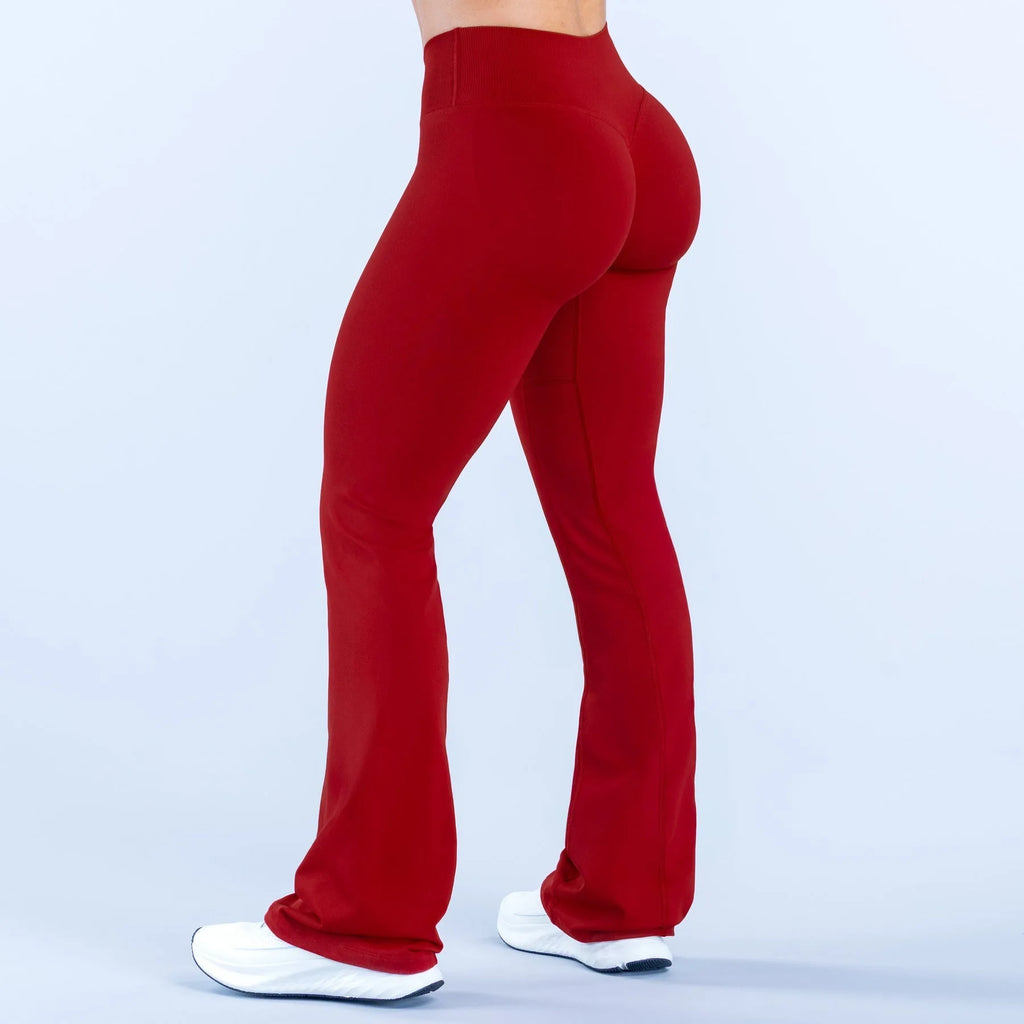 NCLAGEN Vision Flares Women's Gym Fashion Yoga Pants Front Cross High Waist Seamless Sports Leggings Fitness Wide-leg Trousers