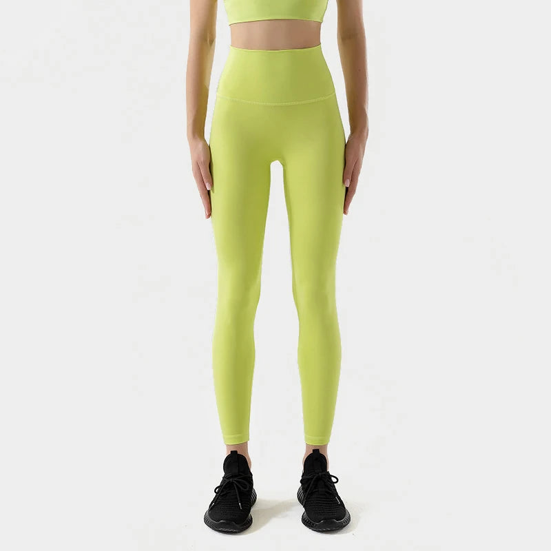 SOISOU Nylon Yoga Pants Gym Leggings Women Girl Fitness Soft Tights High Waist Elastic Breathable No T Line Sports Pants