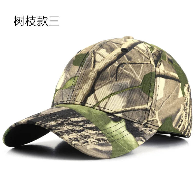 Baseball Cap Leaf Biomimetic Camouflage Hat Outdoor Wild Training Camouflage Mountain Climbing Hat Fishing Sunshade Cap