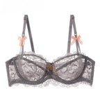 MOYISU Summer Lingerie Set Sheer French Lace Minimiser Bra Briefs Ultra Thin Sexy Women's Underwear Big Bust Sexy Tushy & Panty