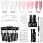24PCS/Set 20ml Poly Naili Extension Gel  Kit Mini UV Lamp Sealer With Base Top Coat Professional Poly UVNail Gel Kit Starter Kit