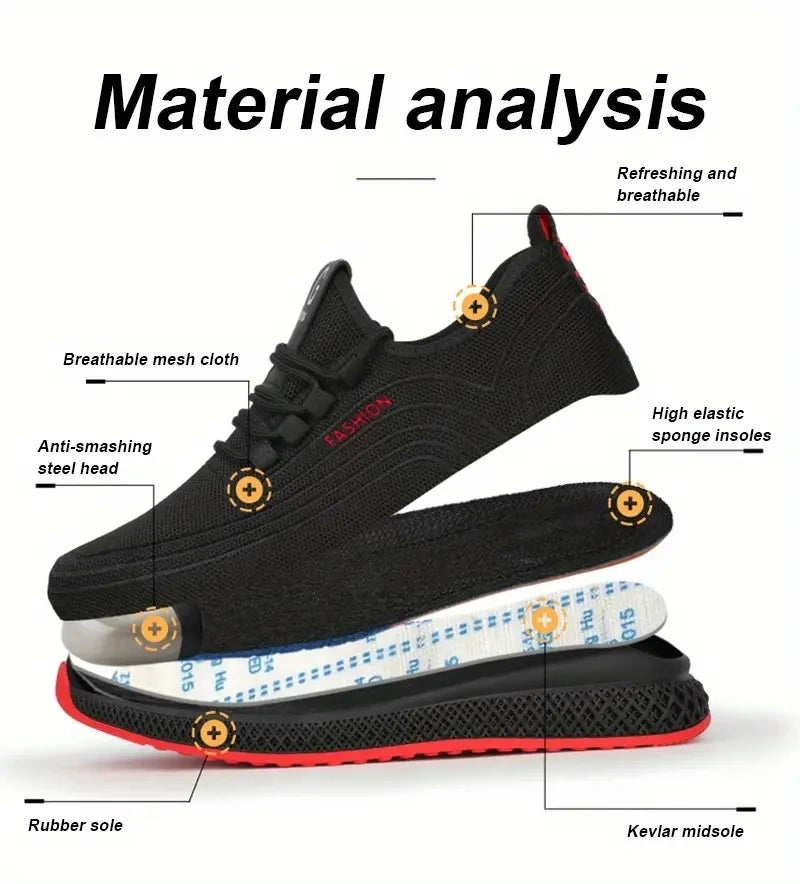 Puncture Proof Breathable Work Safety Boots Anti-stab Safety Shoes Men Steel Toe Shoes Man Construction Work Shoes Protective Sh