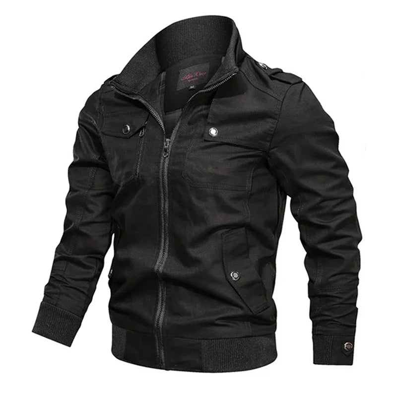 2023 new Pilot Bomber Jacket Coats Mens Cotton Cargo Jackets With Zipper Pockets Retro Casual Work Jacket Male Clothing Outwear Main image
