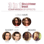 Men's Electric Beard Straightener Negative Ion Hair Straightening Brush Hair Straightener Wet & Dry Quick Styler