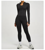 SVEIC Women's Two Piece Tracksuit Yoga Set Long Sleeve Jacket High Waisted Leggings Breathable Gym Clothes For Women Sportswear