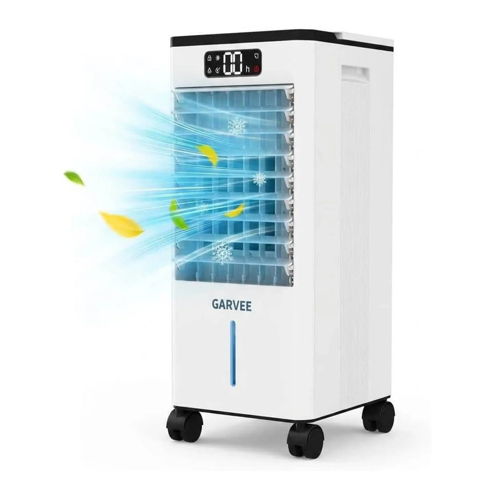 Portable Mobile Cooler Fan 7L Tank 12h Timer 120° Oscillation Fan, Remote Control With Movable Wheels for Bedroom Living Room