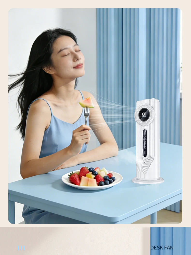 USB mini air cooler: nano spray humidification, water cooling, fast cooling, multi-speed timing, portable for office Air cooler