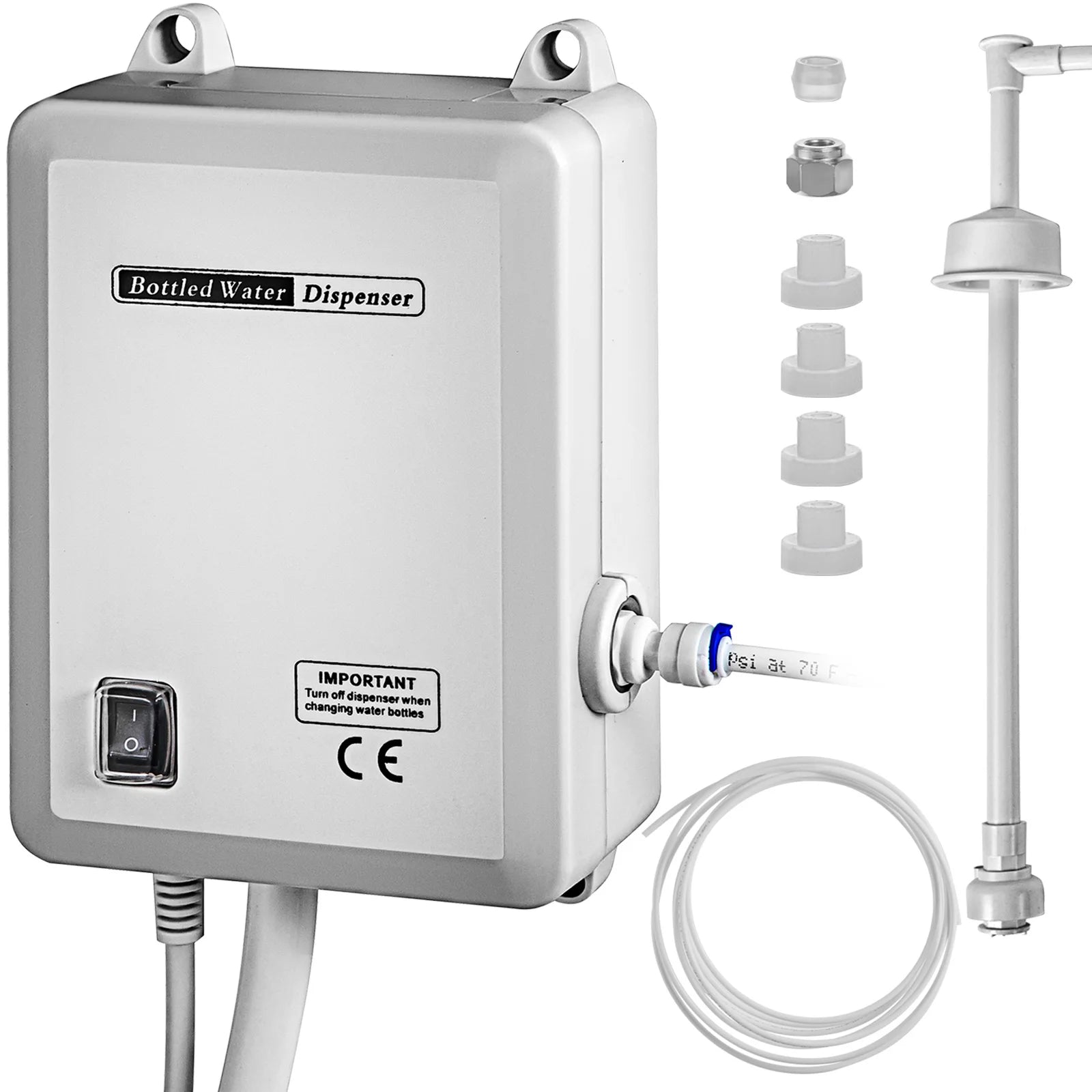 SucceBuy Bottled Water Dispensing Pump w/PE Pipe 1 Gal/MIN 40 PSI for Coffee Tea Machine Water Dispenser Refrigerator Ice Maker
