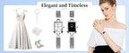 BERNY Square Women Wristwatch Luxury Fashion Quartz watches Minimalist Rectangle Mini Dial Stainless Steel Jewelry Women's Watch