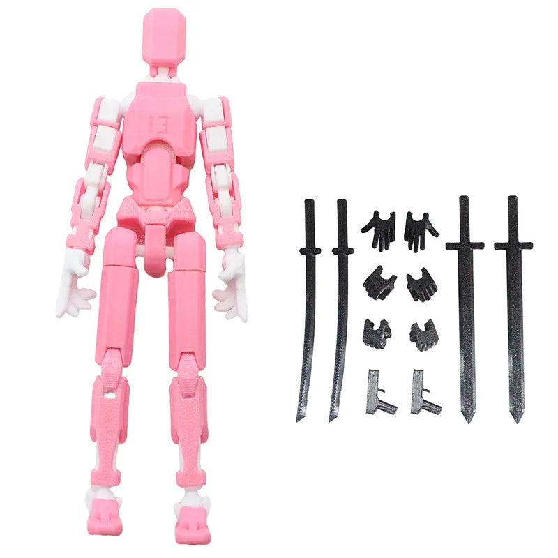 T13 Action Figure 3D Printed Multi-Jointed Movable Titan 13 Lucky Dummy Nova Robot Action Figure Desktop Assembly Completed Gift
