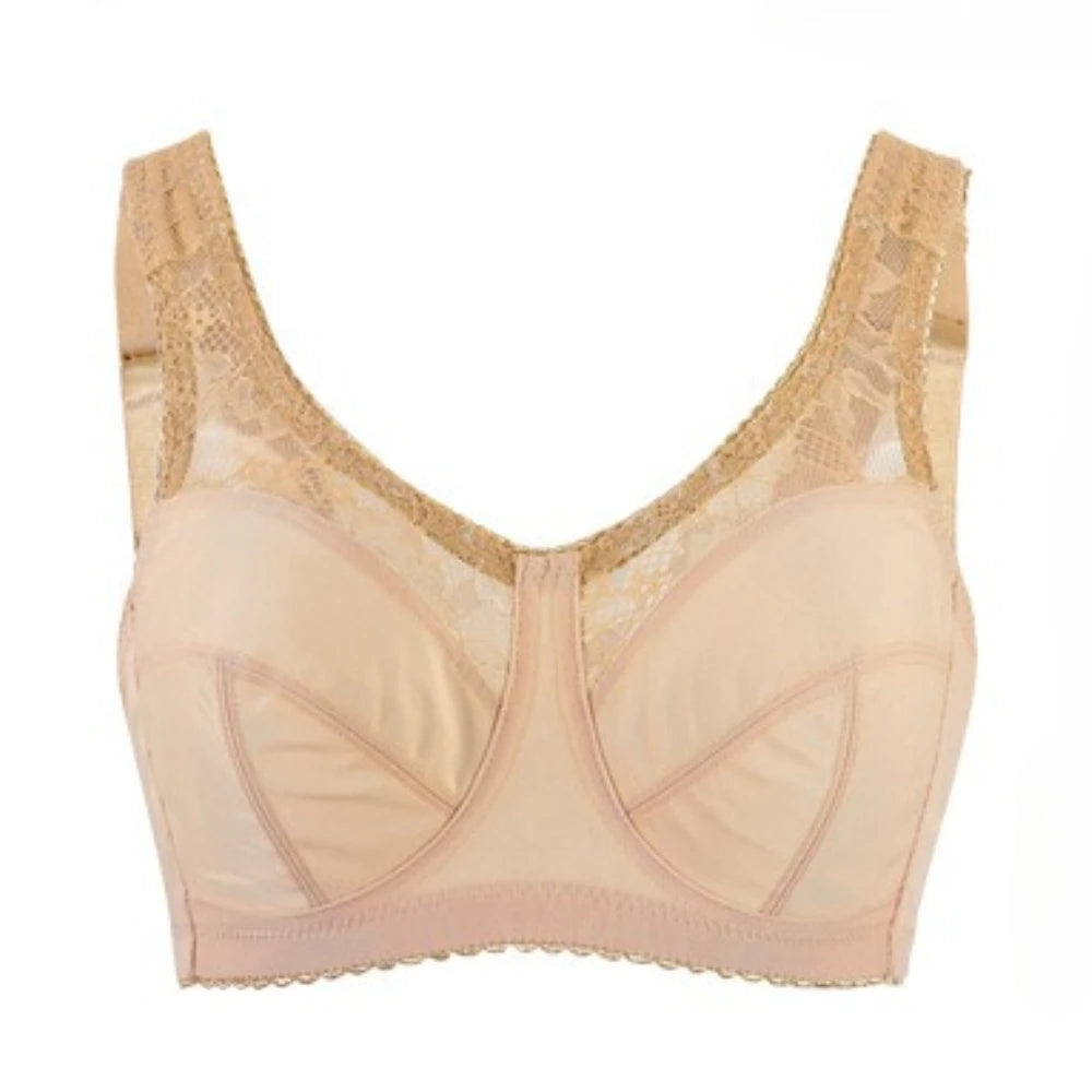 Womens Wireless Lace Minimizer Bra Wide Straps Thin Bras Non Padded Plus Size Adjustable Underwea 80 85 90 95 100 105B C D E F G