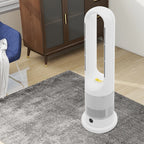 Year-Round Dual Mode Cooling Heating Tower Fan W/Remote 1200W Heater 8 Speeds 9H Timer 80° Oscillation Safe Bladeless