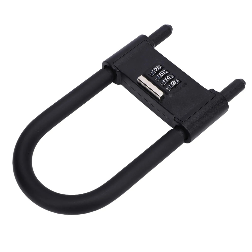 Bike U Lock 4 Digit Combination Padlock Heavy Duty Anti Theft U Lock with Adjustable Shackle for Glass Door Gate Shed Fence