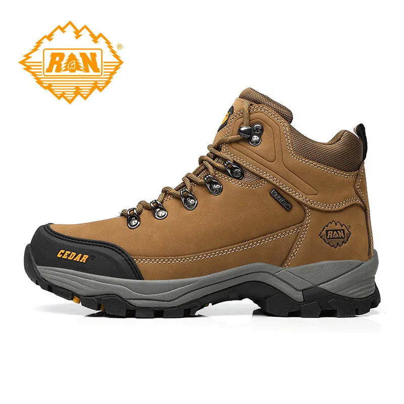 RAN Cow Leather Hiking Boots Men For men Outdoor Sport Walking Sneakers trekking Snow Shoes women Climbing Mountain Hunting boot
