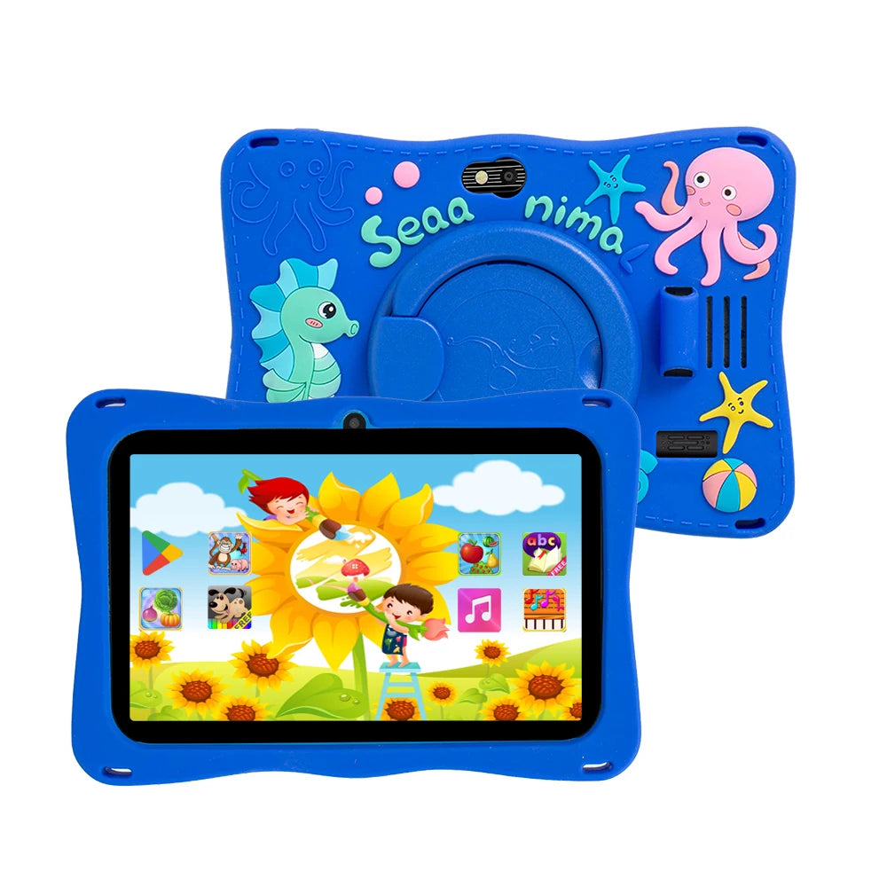 BDF Tablet for Kids 7 Inch Android 11 System 32 GB WiFi Bluetooth Dual Camera Educational Software Installed with Proof Case Main image