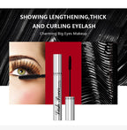 QIBEST 4D Black Mascara Waterproof Lengthening Curling Eye Lashes Rimel Mascara Silk Fiber Women Mascara Extra Volume 5g Makeup