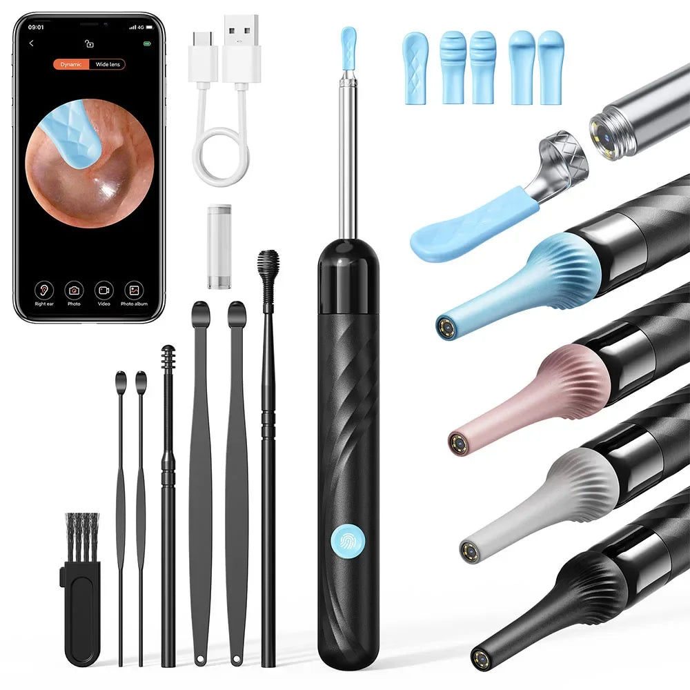Wireless Ear Wax Removal with Camera Rechargeable Ear Cleaner 1080P Check Camera with Ear Spoon Set Canal Clean Main image