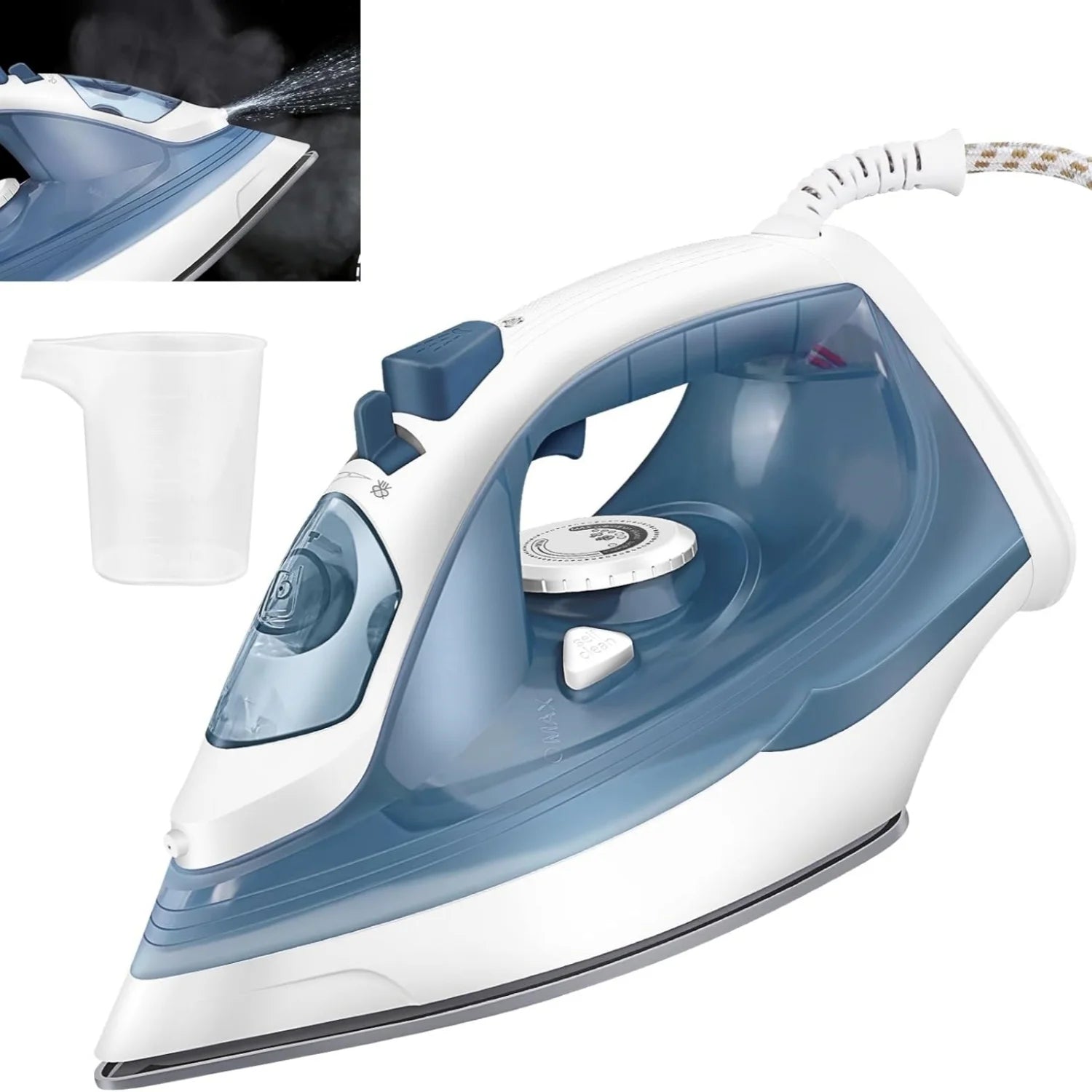 BRIEFNESS 2400W Steam Iron Handheld Iron Adjustable Thermostat Control Ironing Clothes Portable Ironing Tool