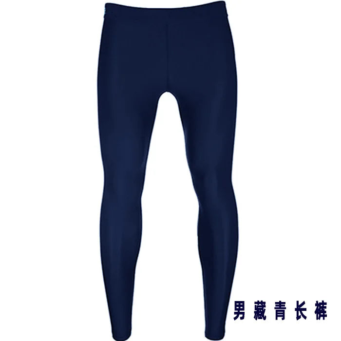 Man Quick drying sun protection pure black letter diving and surfing waterproof female capris nylon hot spring swimming pants