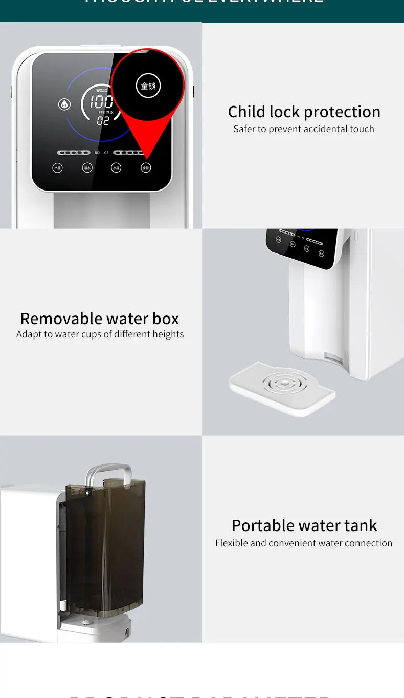 Desktop RO Hydrogen-rich Water Purifier Household Instant Hot Water Purifier Filter Direct Drinking Water Dispenser Commercial