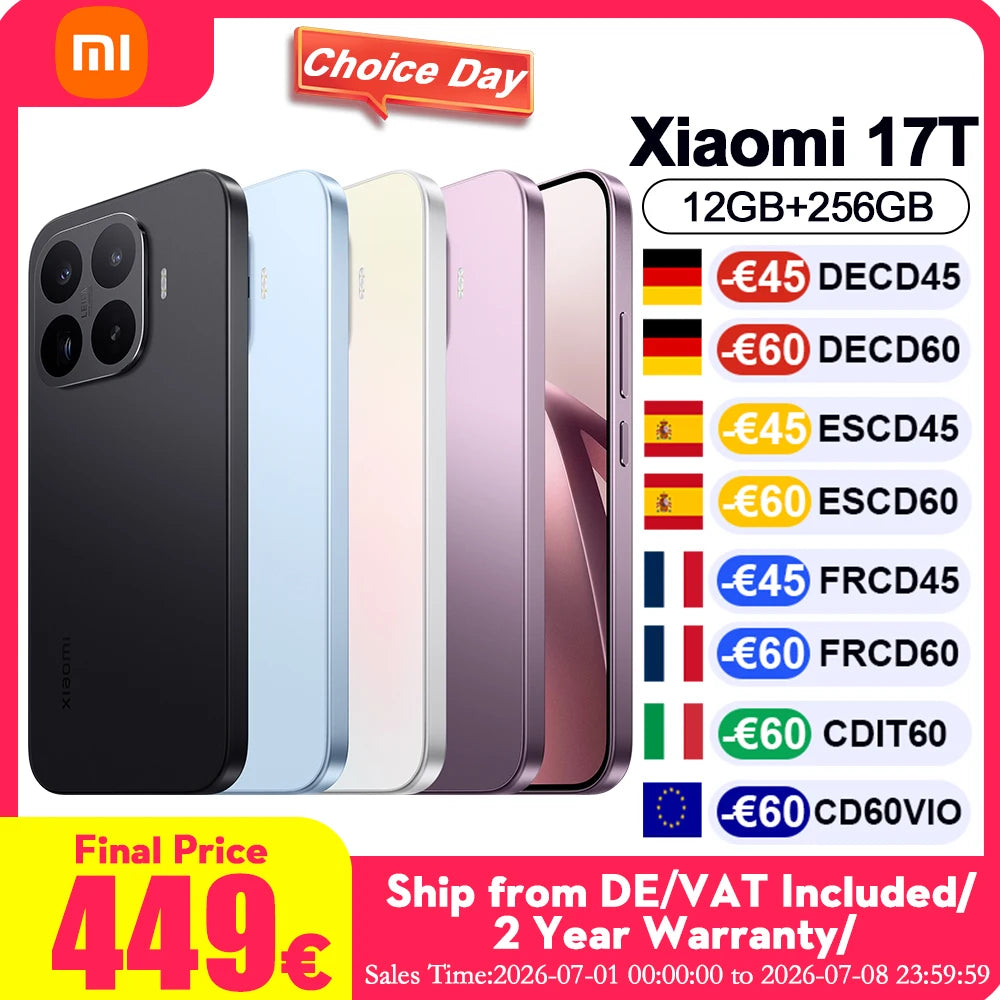 Global Version Xiaomi 17T Mobile Phones HDR10 6.59 'AMOLED Display 50MP Leica Summilux Lens 650OmAh Battery Xiaomi HyperAI Smartphone Main image