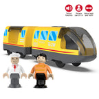 Kids Electric Train Set Locomotive Magnetic Train Car Diecast Slot Toy Fit for Wooden Train Railway Track Toys for Children Gift
