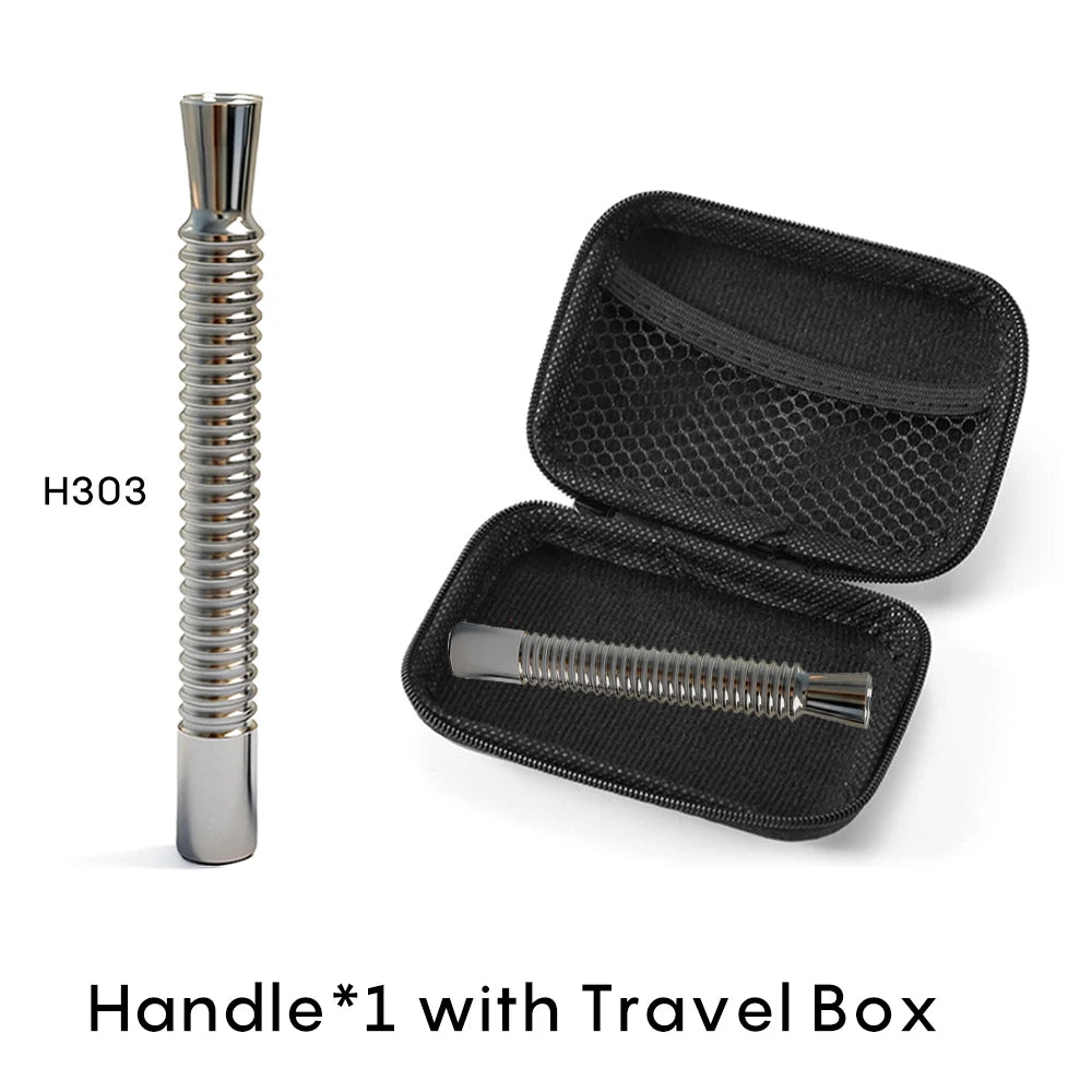 Shavcooo Glide Pro 4D Stainless Steel Safety Razor Eco-friendly Dual Half Shaving Shaver for Men Women Gift kit with Travel Box