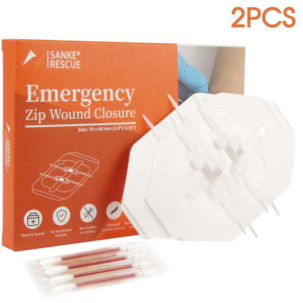 2-4PCS Zipper Painless Wound Closure Device Suture-free Wound Dressing Closure Strips Kit Emergency Laceration Closures for Ifak