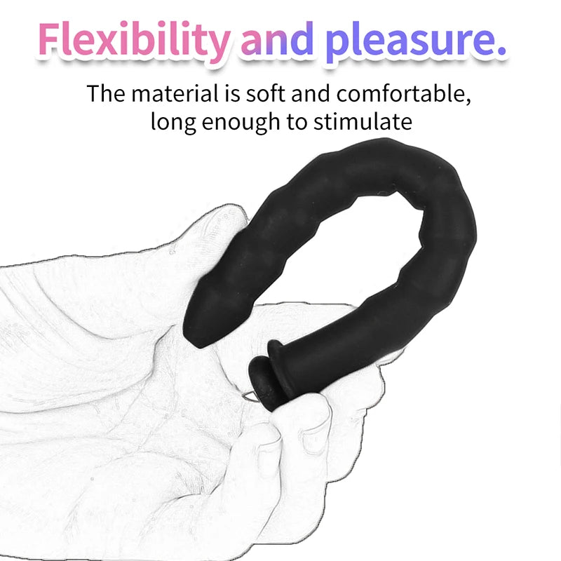 5 Sizes Curved Urethral Sound Penis Insert Stimulation Dilator Chastity Catheter Hollow Penis Plug With Stopper Sex Toys For Men