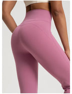 Naked High Waisted Waist Cinching Hip Lifting Fitness Exercise Elastic Bell Bottom Pants Women Casual Outdoor Running Yoga Pants