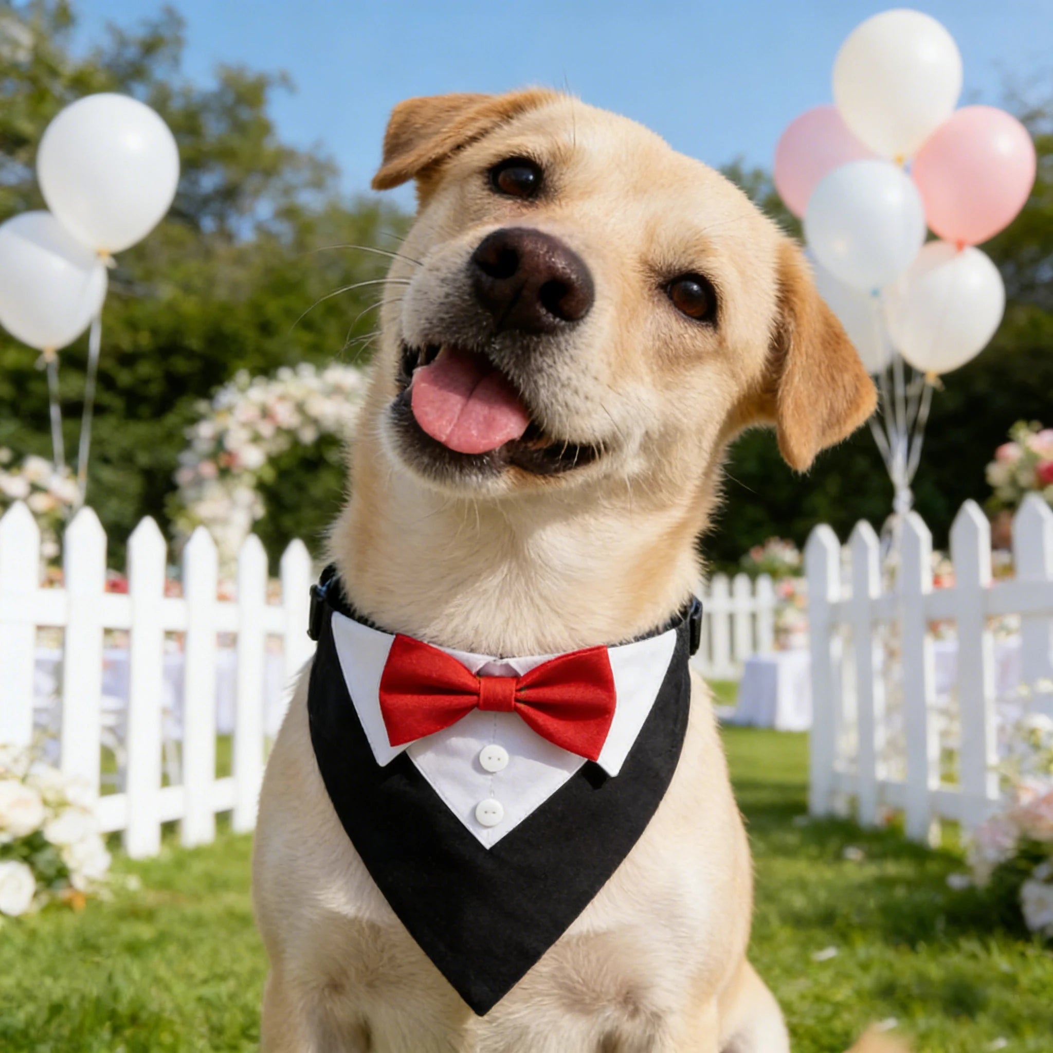 Sucado Bow Tie Dog Collar Tuxedo Bandana Adjustable Formal Puppy Triangle Neck Wear for Wedding Birthday Dress-up Cosplay Party