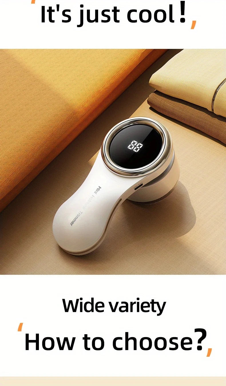 Electric Lint Remover Fabric Shaver LCD Display USB Rechargeable Portable Clothes Fuzz Remover Hair Balls Trimmer for Home