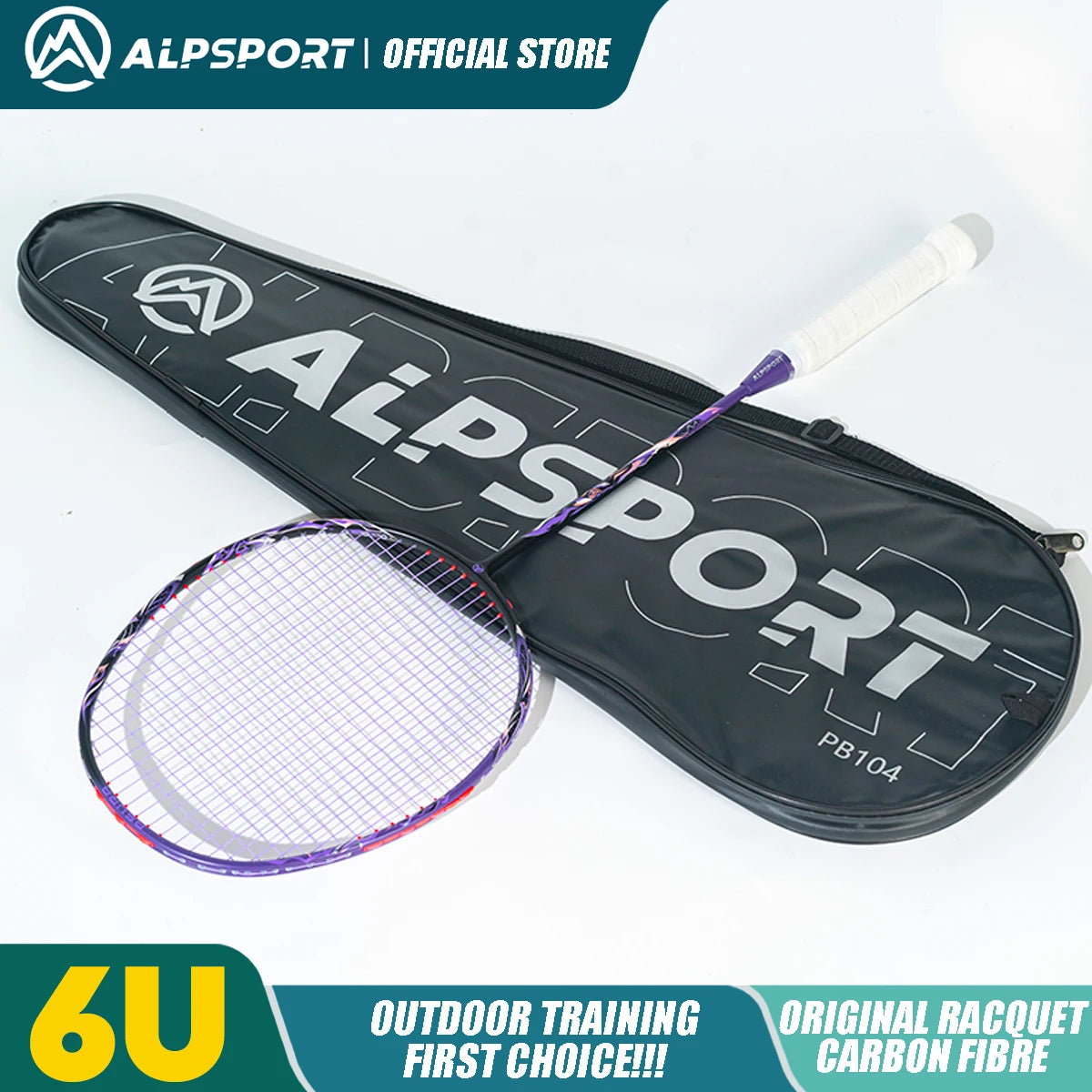 ALP Asura 6U MAX 38LBS G5 Black Badminton Racket Full Carbon Fiber Original Pro Offensive for Teens & Outdoor Sports