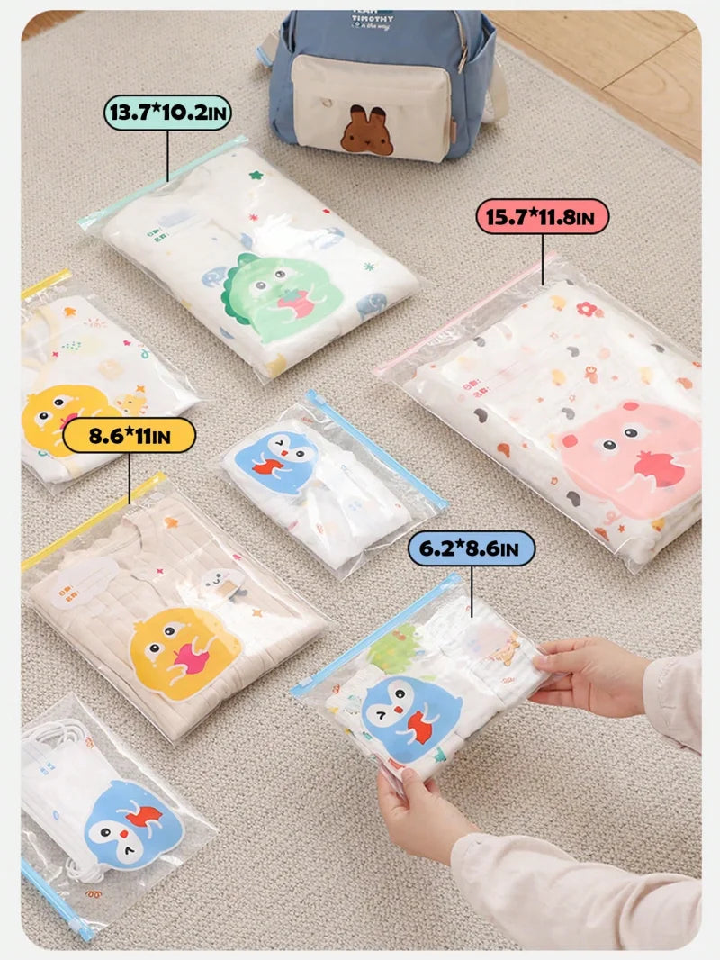 5pcs multi-size maternity bag storage bag Mother and baby outing clothes diaper travel packaging Zipper bag