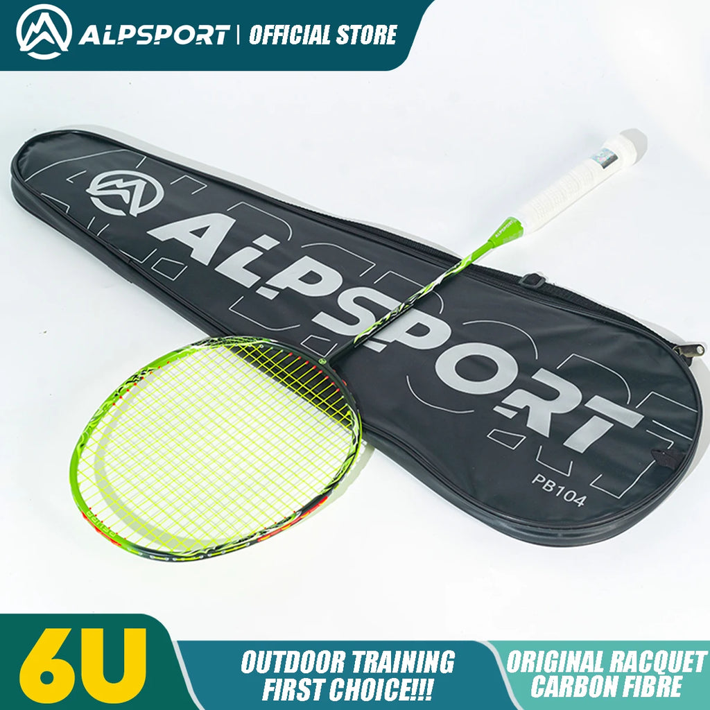 ALP Asura 6U MAX 38LBS G5 Black Badminton Racket Full Carbon Fiber Original Pro Offensive for Teens & Outdoor Sports