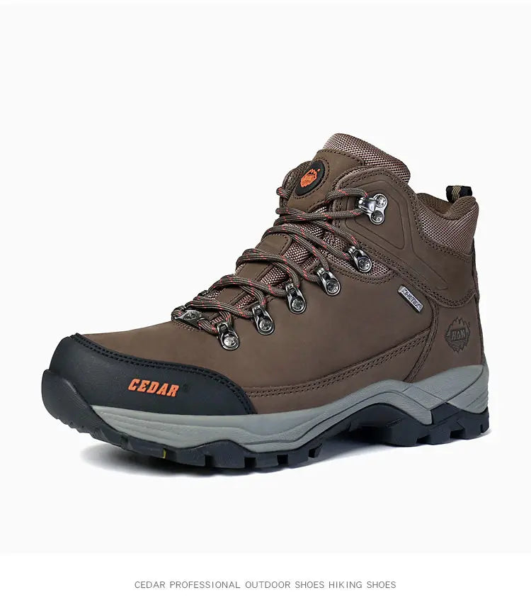 RAN Cow Leather Hiking Boots Men For men Outdoor Sport Walking Sneakers trekking Snow Shoes women Climbing Mountain Hunting boot