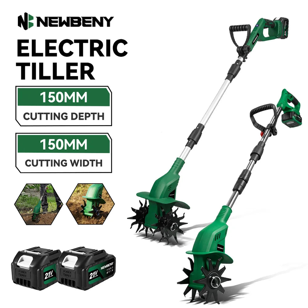 NewBeny Electric Garden Tiller Cultivator Scarifier Foldable Rototiller Soil Loosener Garden Tool Main image