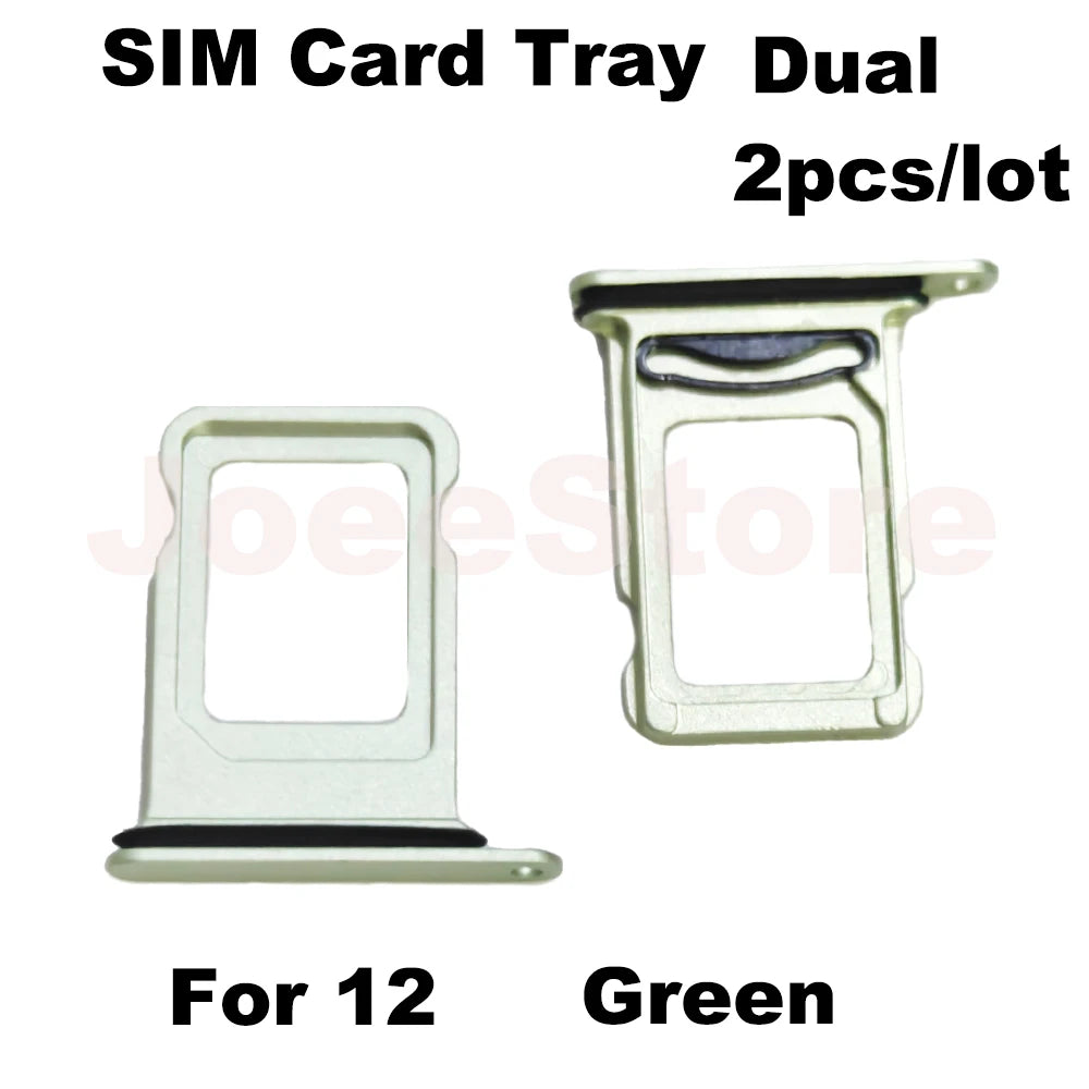 2pcs SIM Card Tray Slot For iphone 12 13 Dual Sim Card Adapter Chip Drawer Holder Replacement Parts