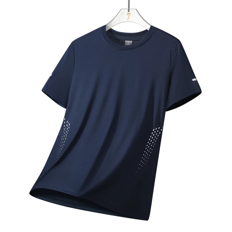 CHRLCK Men's Hiking Quick Drying T-shirts Breathable Running Fishing Tees Soft Elasticity Outdoor Sports Short Shirt Summer Main image