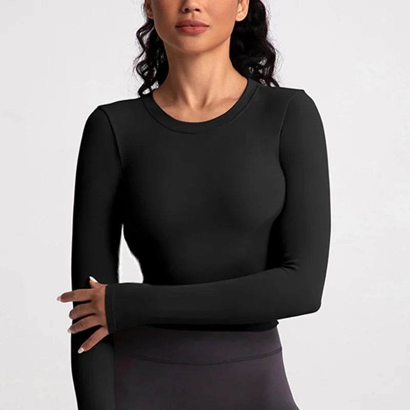 Cloud Hide Black Beauty Back Yoga Shirts Women Long Sleeve Blouse Plus Size Sports Gym Fitness Top Running T-Shirt Workout Shirt Secondary image